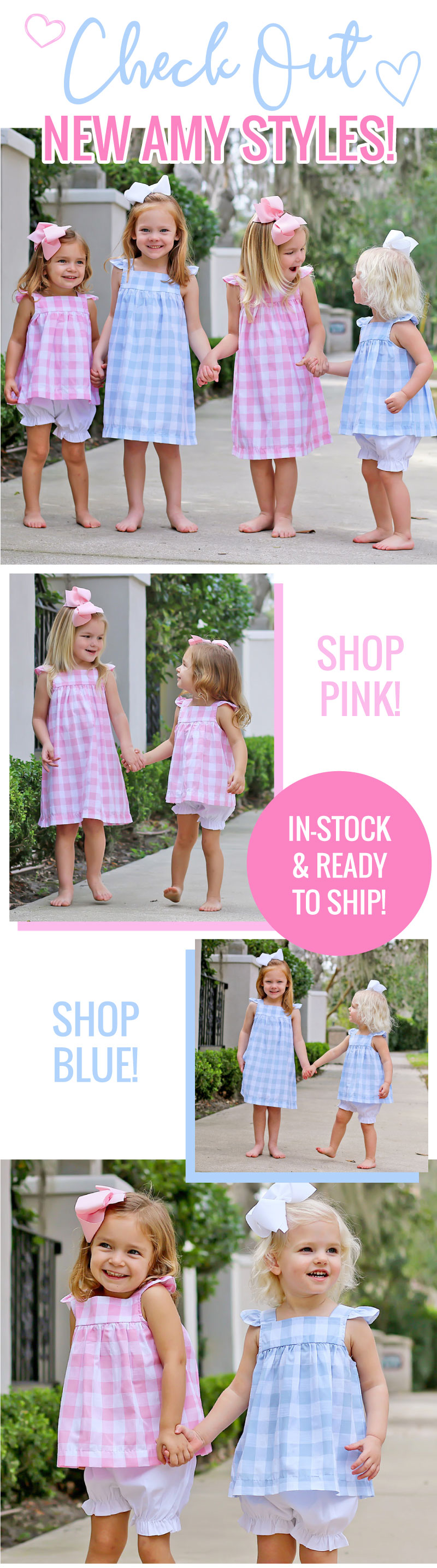 Check Out New Amy Styles! Pink & Blue! In-stock and ready to ship!