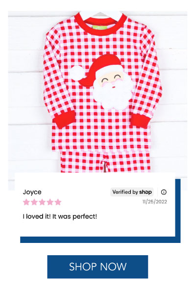 Shop Red Gingham Happy Santa