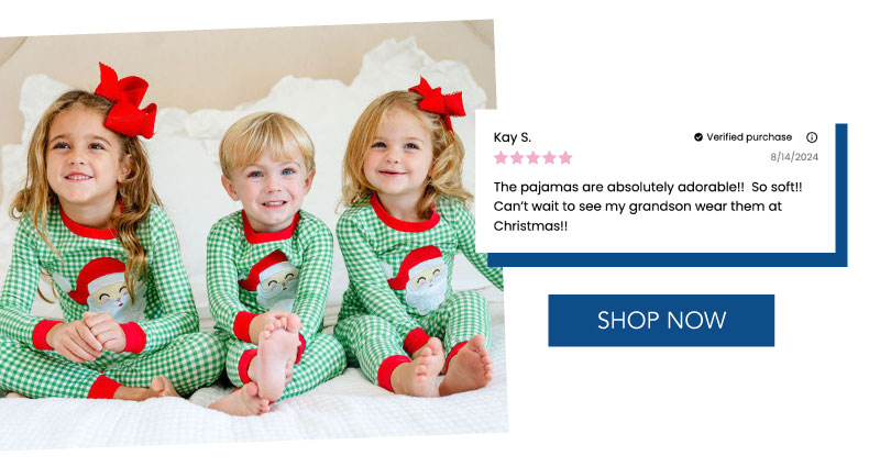 Shop Green Gingham Happy Santa!