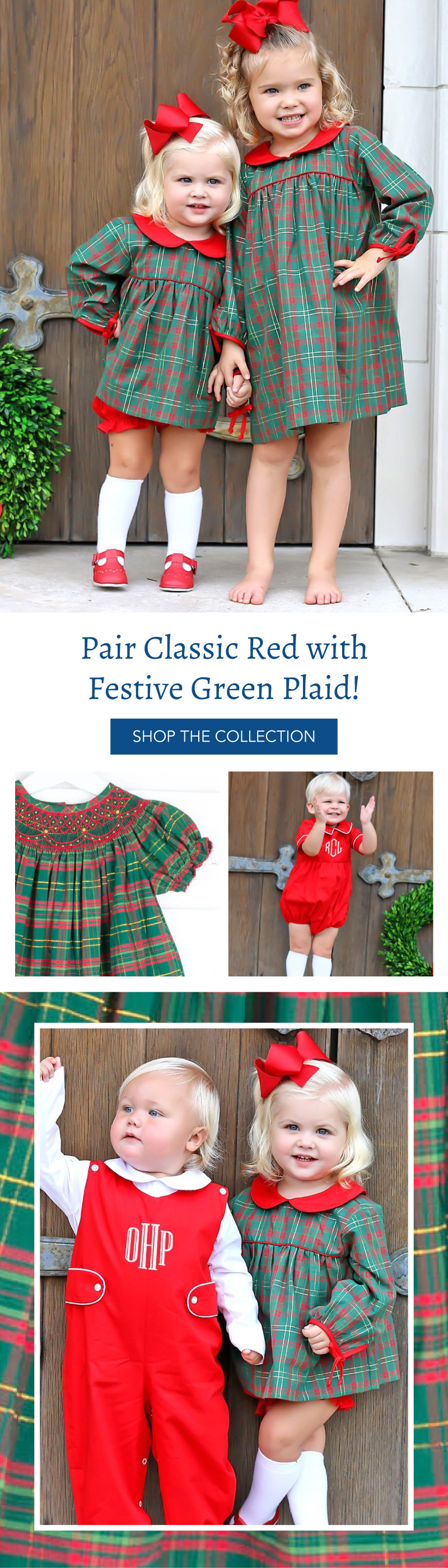 Pair Classic Red with Festive Green Plaid!