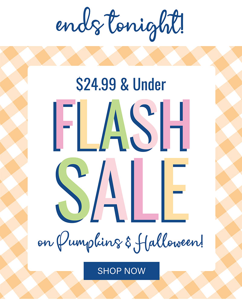 Ends Tonight! Flash Sale On Pumpkins & Halloween! $24.99 & Under!