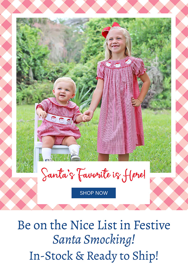 Santa's Favorite is Here! Be on the Nice List in Festive Santa Smocking! In-Stock & Ready to Ship!