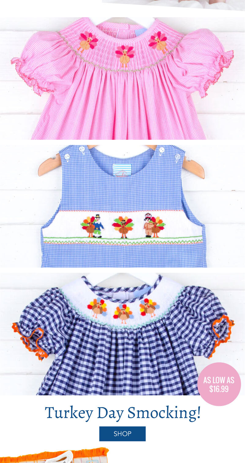 Shop Turkey Day Smocking! As Low As $16.99!