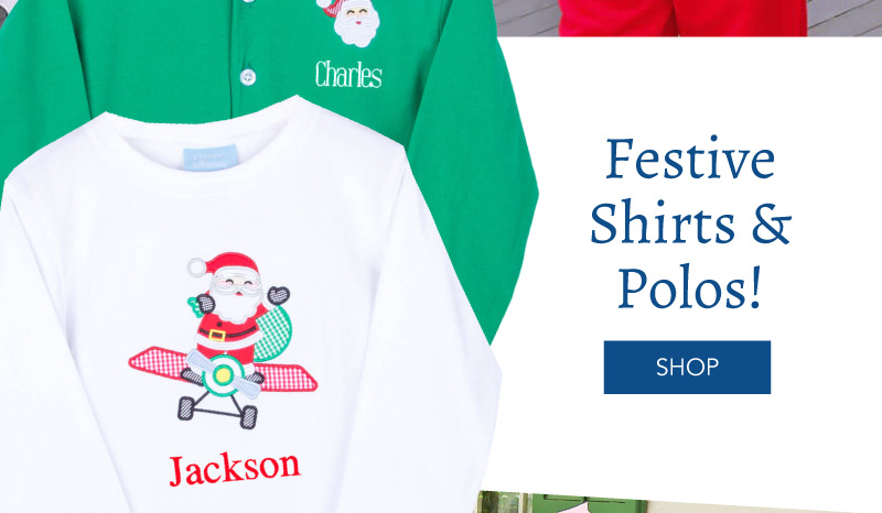 Shop Festive Shirts and Polos!