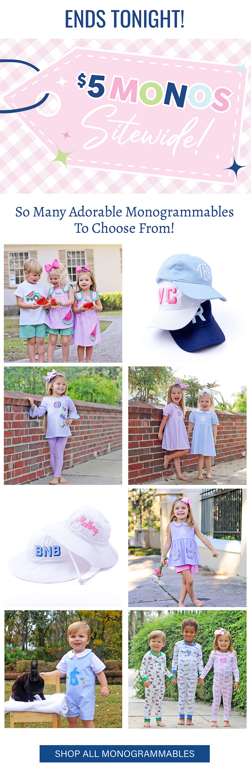 $5 Monos Sitewide Ends Tonight! So Many Adorable Monogrammables To Choose From!